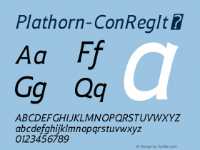 Plathorn-ConRegIt ☞ Version 1.000;com.myfonts.easy.insigne.plathorn.condensed-italic.wfkit2.version.4e38 Font Sample