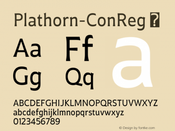 Plathorn-ConReg ☞ Version 1.000;com.myfonts.easy.insigne.plathorn.condensed-regular.wfkit2.version.4e37图片样张
