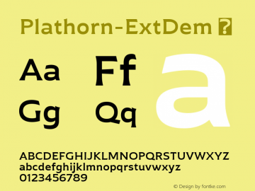 Plathorn-ExtDem ☞ Version 1.000;com.myfonts.easy.insigne.plathorn.extended-demi.wfkit2.version.4e3e Font Sample