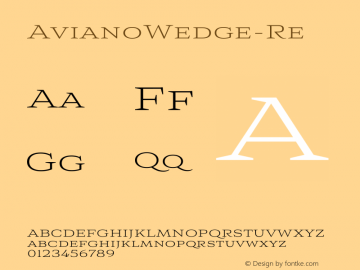 AvianoWedge-Re ☞ Version 1.000;com.myfonts.easy.insigne.aviano-wedge.regular.wfkit2.version.3V6V图片样张