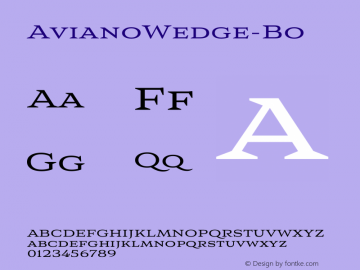 AvianoWedge-Bo ☞ Version 1.000;com.myfonts.easy.insigne.aviano-wedge.bold.wfkit2.version.3V6R图片样张