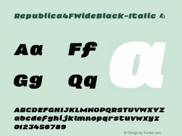 Republica4FWideBlack-Italic ☞ 2.1;com.myfonts.4thfebruary.republica-4f.wide-black-italic.wfkit2.3uCX Font Sample