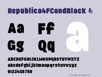Republica4FCondBlack ☞ 2.1;com.myfonts.easy.4thfebruary.republica-4f.cond-black.wfkit2.version.3uCN Font Sample