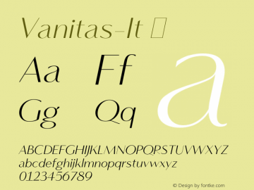 Vanitas-It ☞ 0.000;com.myfonts.easy.reserves.vanitas.italic.wfkit2.version.3DZG Font Sample