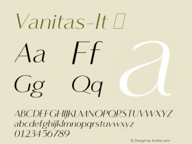 Vanitas-It ☞ 0.000;com.myfonts.easy.reserves.vanitas.italic.wfkit2.version.3DZG图片样张