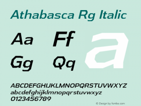 Athabasca Rg Italic Version 1.000 Font Sample