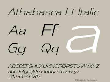 Athabasca Lt Italic Version 1.000图片样张