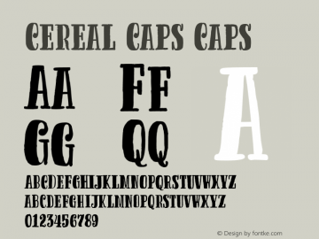 Cereal Caps Caps Version 1.000 Font Sample