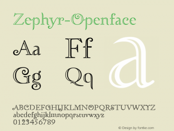 Zephyr-Openface ☞ Version 3.000;com.myfonts.ihof.zephyr.openface.wfkit2.46Eb图片样张