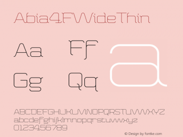 Abia4FWideThin ☞ 1.020;com.myfonts.easy.4thfebruary.abia-wide-4f.thin.wfkit2.version.3qQ8 Font Sample