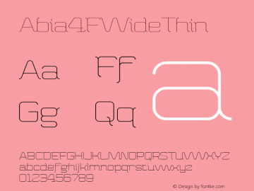 Abia4FWideThin ☞ 1.020;com.myfonts.easy.4thfebruary.abia-wide-4f.thin.wfkit2.version.3qQ8图片样张