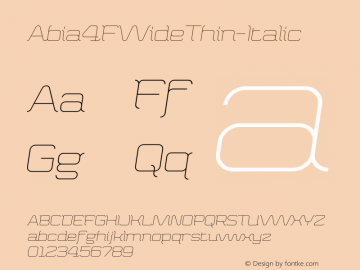 Abia4FWideThin-Italic ☞ 1.020;com.myfonts.easy.4thfebruary.abia-wide-4f.thin-italic.wfkit2.version.3qQ9图片样张