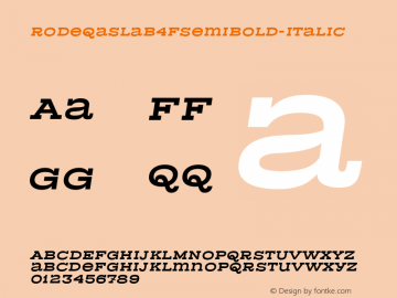 RodeqaSlab4FSemiBold-Italic ☞ 1.0;com.myfonts.easy.4thfebruary.rodeqa-slab-4f.semibold-italic.wfkit2.version.3AW3 Font Sample