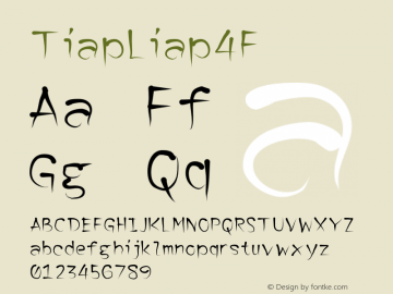 TiapLiap4F ☞ 1.0;com.myfonts.4thfebruary.tiap-liap-4f.regular.wfkit2.3fcg Font Sample