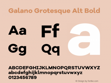Galano Grotesque Alt Bold Version 1.000;PS 001.000;hotconv 1.0.70;makeotf.lib2.5.58329 Font Sample