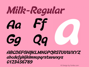 Milk-Regular ☞ Version 001.000;com.myfonts.hubertjocham.milk.regular.wfkit2.343V Font Sample