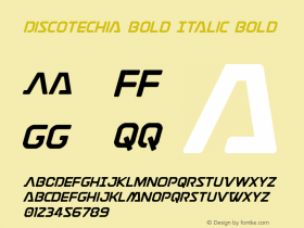 Discotechia Bold Italic Bold Version 1.0; 2014图片样张