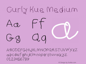 Curly Kue Medium Version 1.0 Font Sample