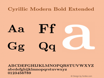 Cyrillic Modern Bold Extended Version 4.002图片样张