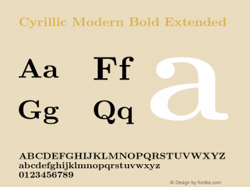 Cyrillic Modern Bold Extended Version 4.002图片样张