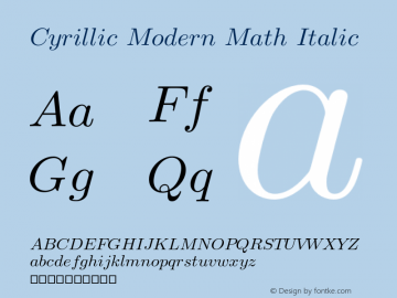 Cyrillic Modern Math Italic Version 4.002图片样张