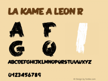 LA KAME A LEON Regular 001.000 Font Sample