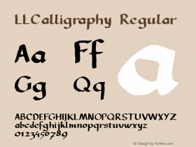 LLCalligraphy Regular Fontographer 4.7 24.12.2014 FG4M­0000002545图片样张