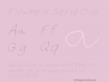 Filament Serie One Version 1.111 Font Sample