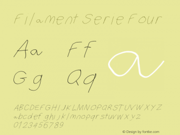 Filament Serie Four Version 1.111 Font Sample