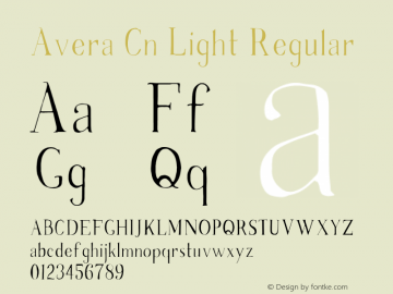 Avera Cn Light Regular 001.001 Font Sample