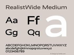 RealistWide Medium Version 1.100 Font Sample