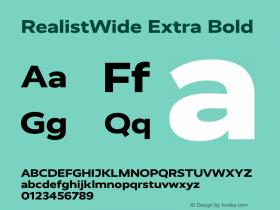 RealistWide Extra Bold Version 1.100 Font Sample