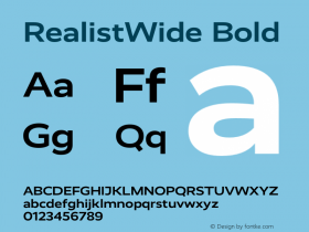 RealistWide Bold Version 1.100 Font Sample