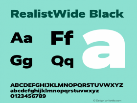 RealistWide Black Version 1.100 Font Sample