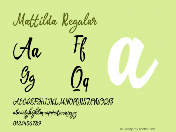 Mattilda Regular 1.000 Font Sample