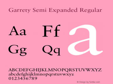 Garrety Semi Expanded Regular Version 1.000 Font Sample