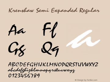 Krenshaw Semi Expanded Regular Version 1.000 Font Sample