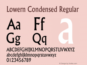 Lowern Condensed Regular Version 1.000图片样张