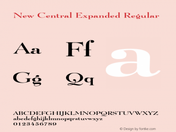 New Central Expanded Regular Version 1.000 Font Sample