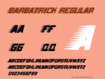 Barbatrick Regular version 1.00图片样张