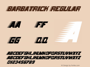 Barbatrick Regular OTF 3.000;PS 001.001;Core 1.0.29 Font Sample
