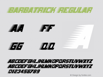 Barbatrick Regular OTF 3.000;PS 001.001;Core 1.0.29 Font Sample