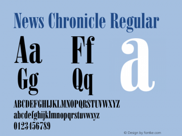 News Chronicle Regular Version 1.000 Font Sample