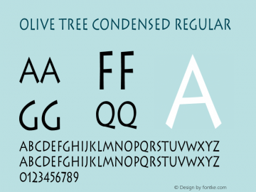 Olive Tree Condensed Regular Version 1.000 Font Sample