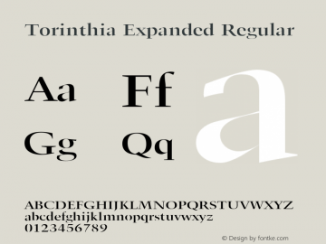 Torinthia Expanded Regular Version 1.000 Font Sample