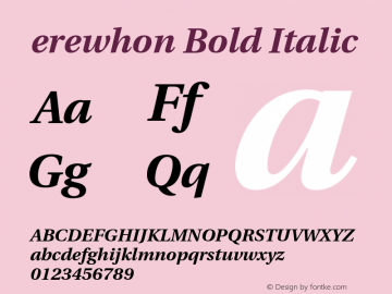 erewhon Bold Italic Version 1.0.0 Font Sample