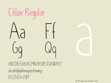 Chloe Regular Version 1.000 Font Sample