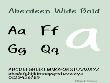 Aberdeen Wide Bold Version 1.00 October 26, 2014, initial release图片样张