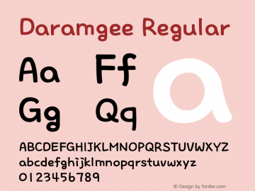 Daramgee Regular Version 1.00 build 113 Font Sample