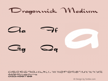 Dragonwick Medium Version 001.001 Font Sample